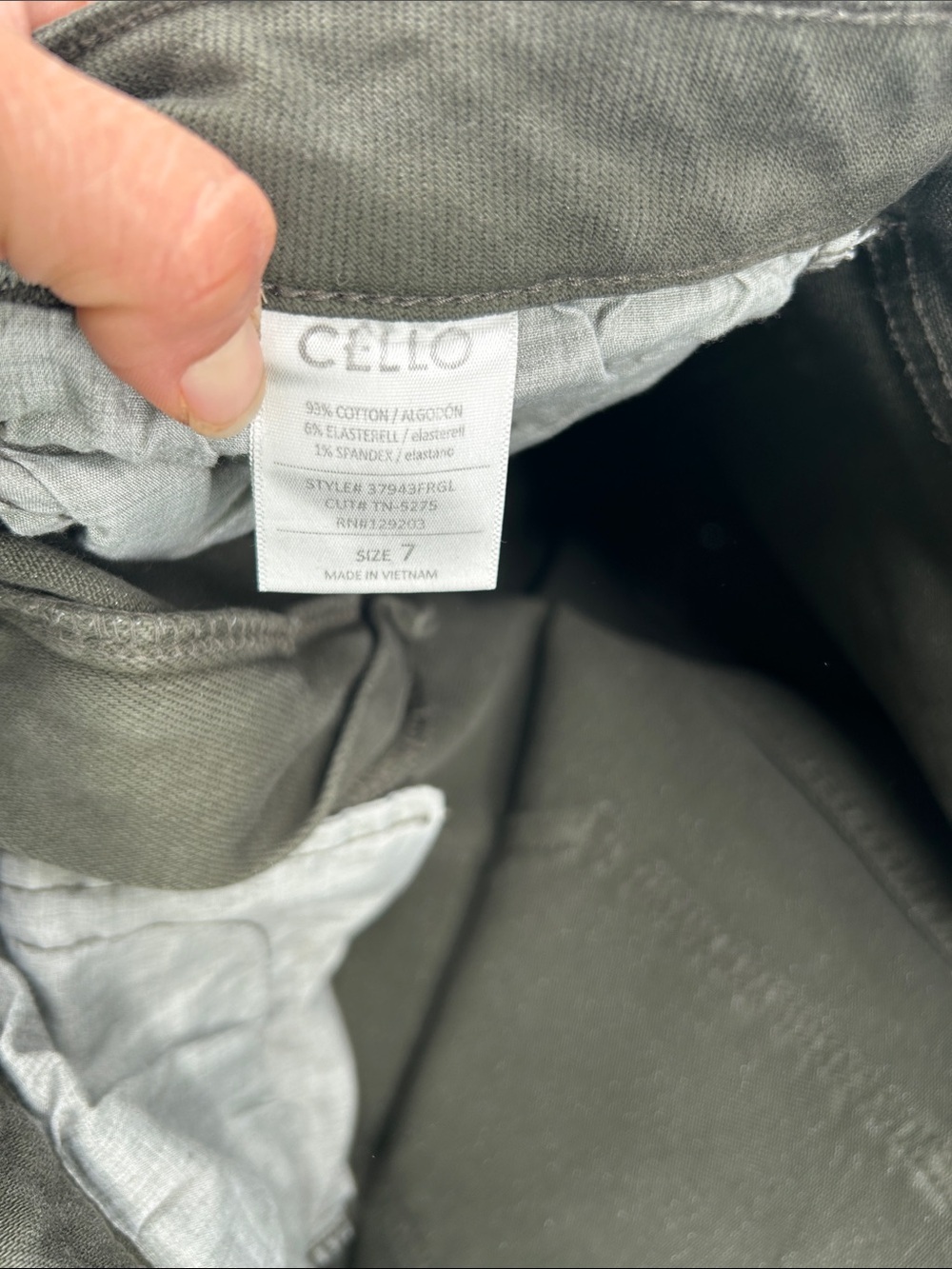 Cello Olive Green Denim Waistband Detail High Rise Flare Stretch Jean Size 7 - Picture 5 of 15